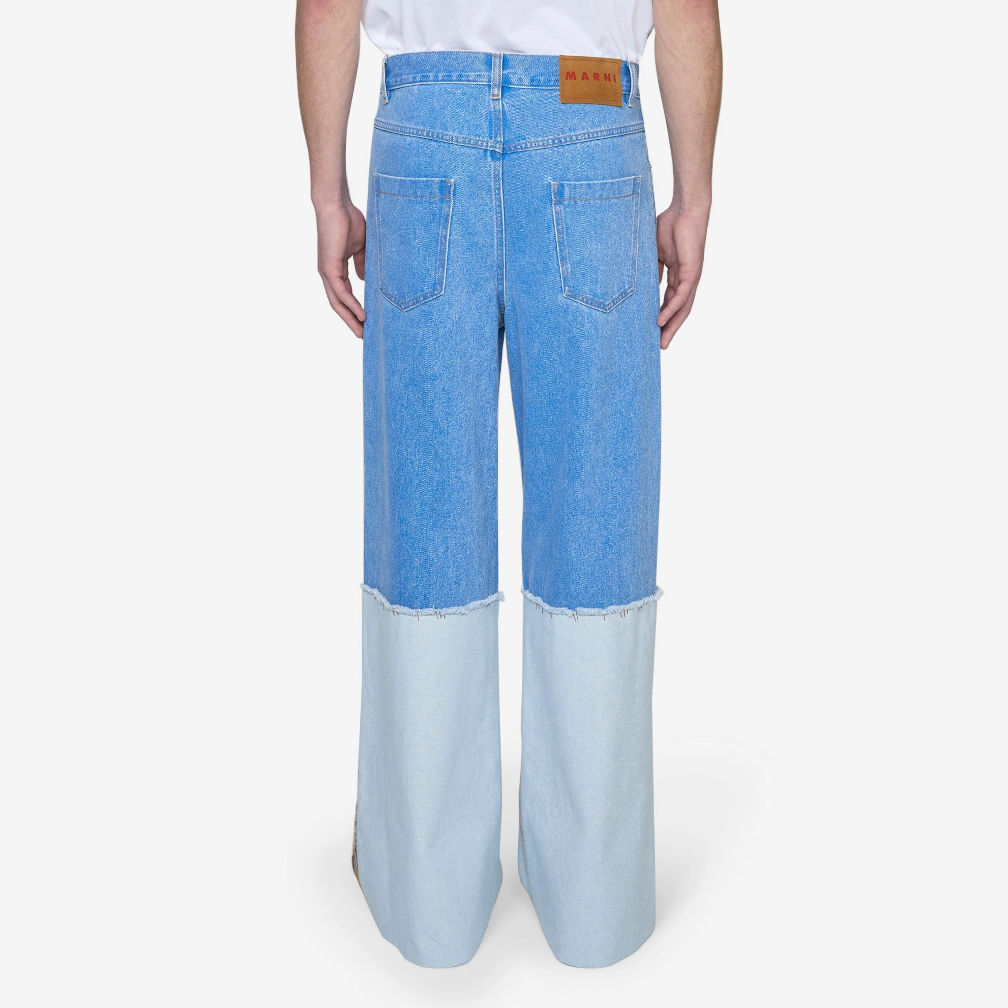 High Turn-Up Wide Leg Jeans Cobalt