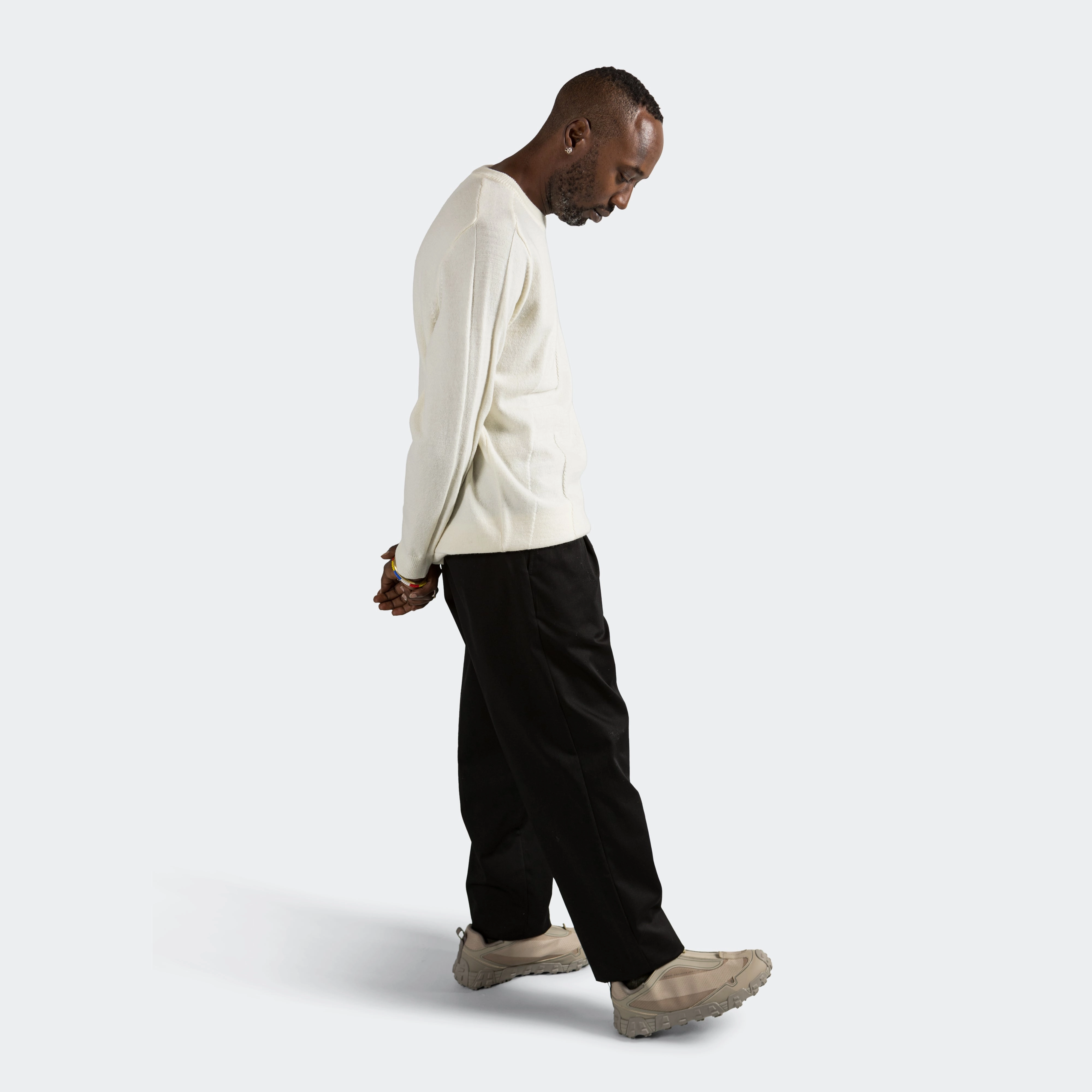 Hybrid Merino Monogram - Ecru