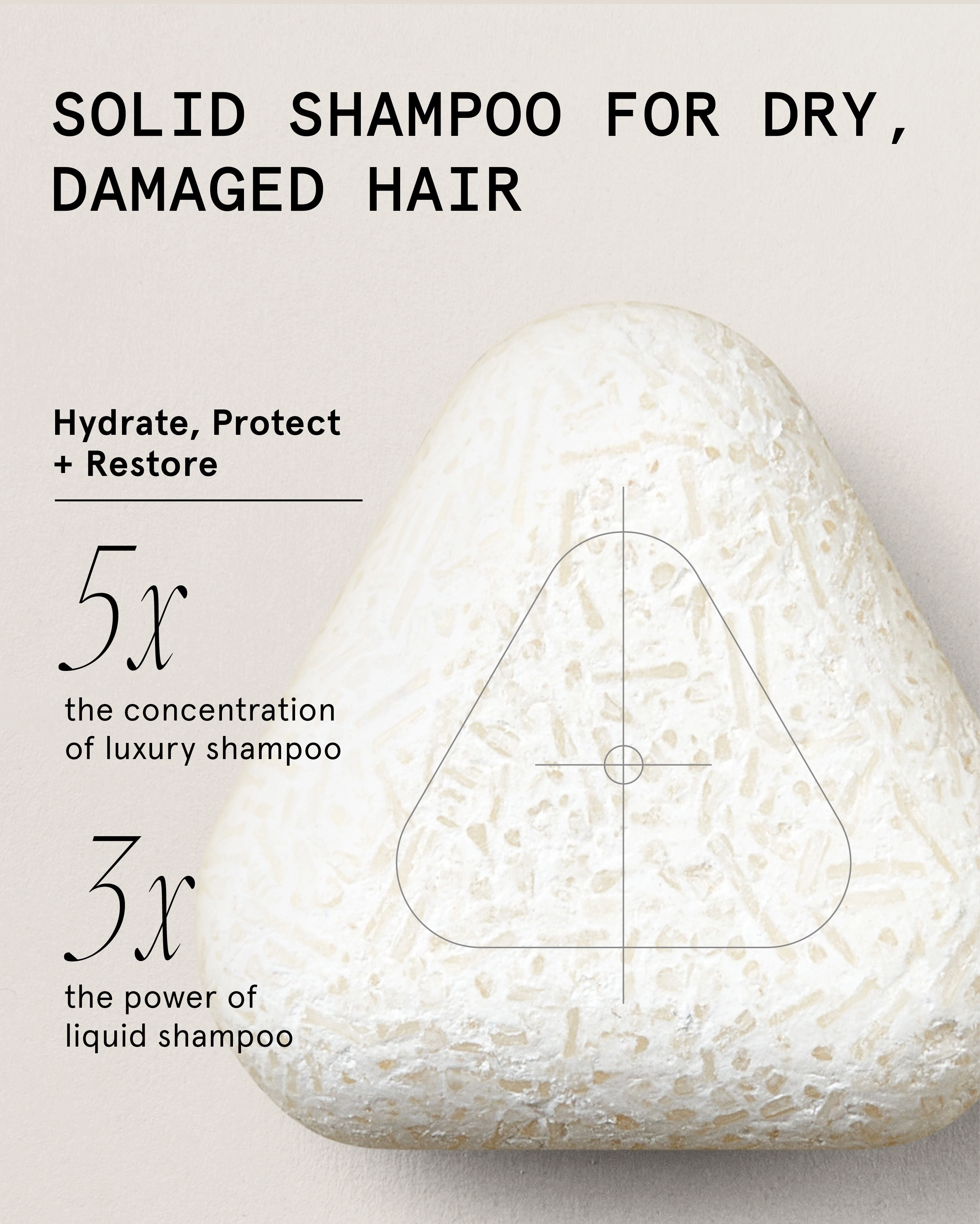 Hydrating Repair Shampoo Bar for Dry. Damaged Hair & Light Frizz