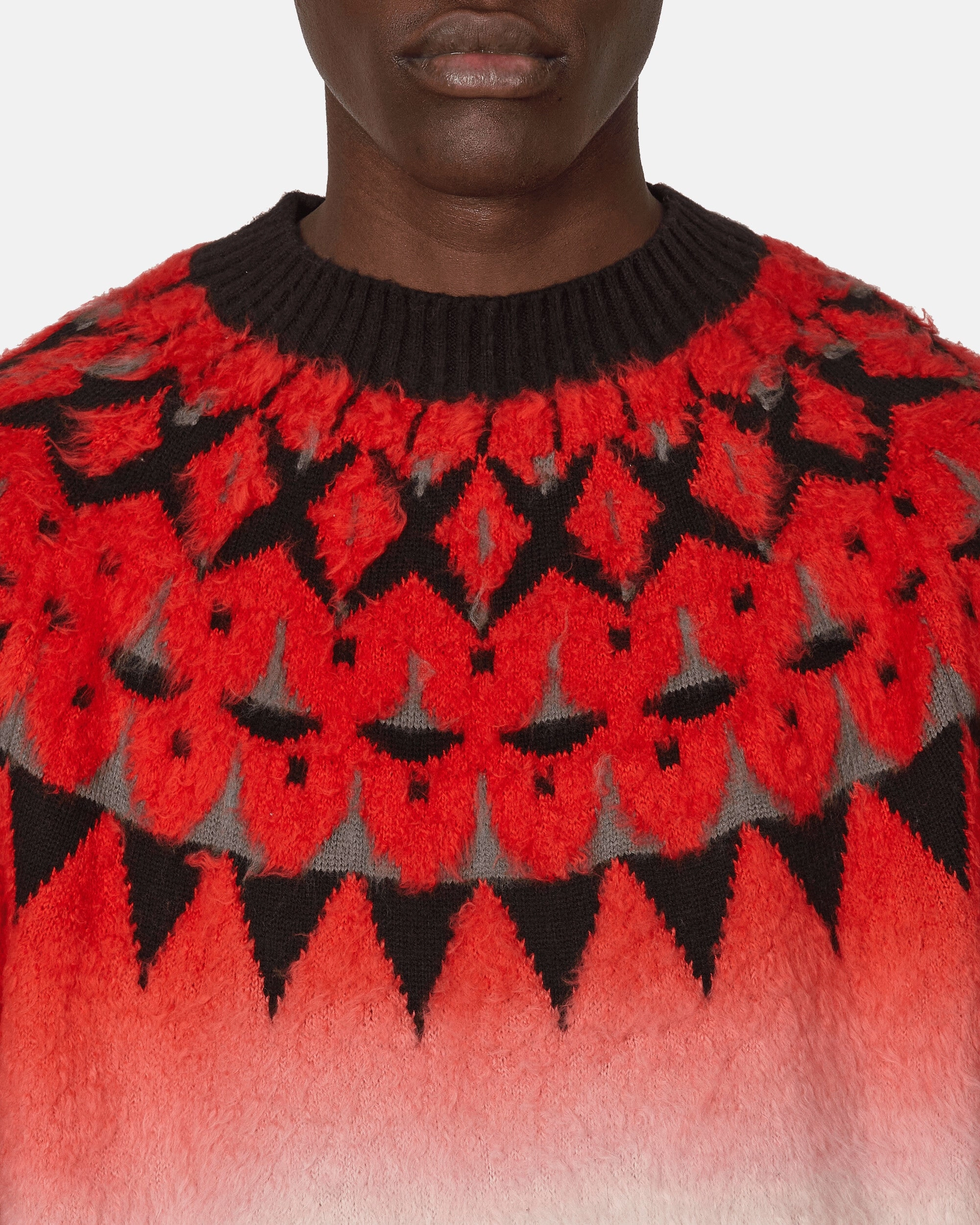 Jacquard Knit Sweater Red