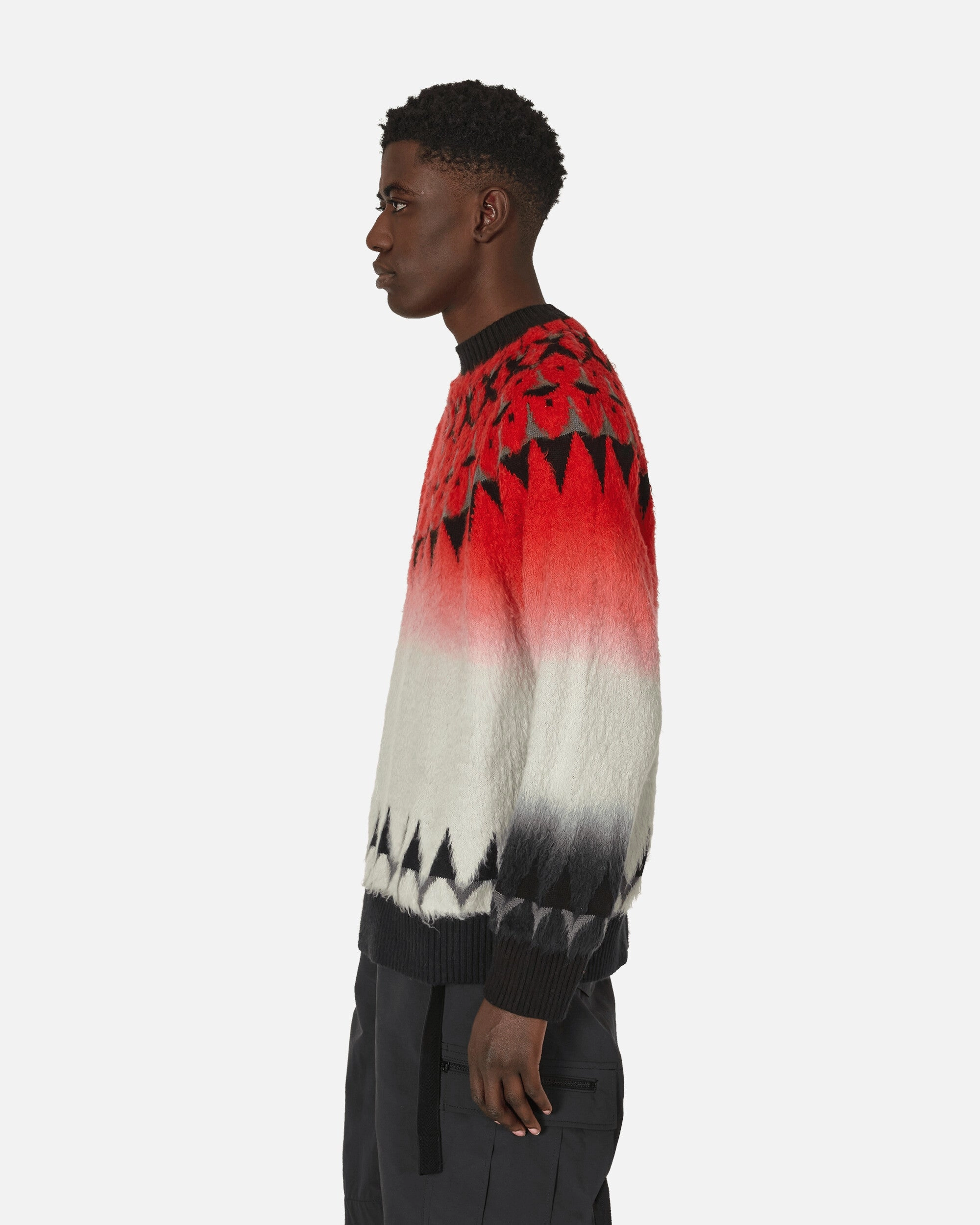 Jacquard Knit Sweater Red