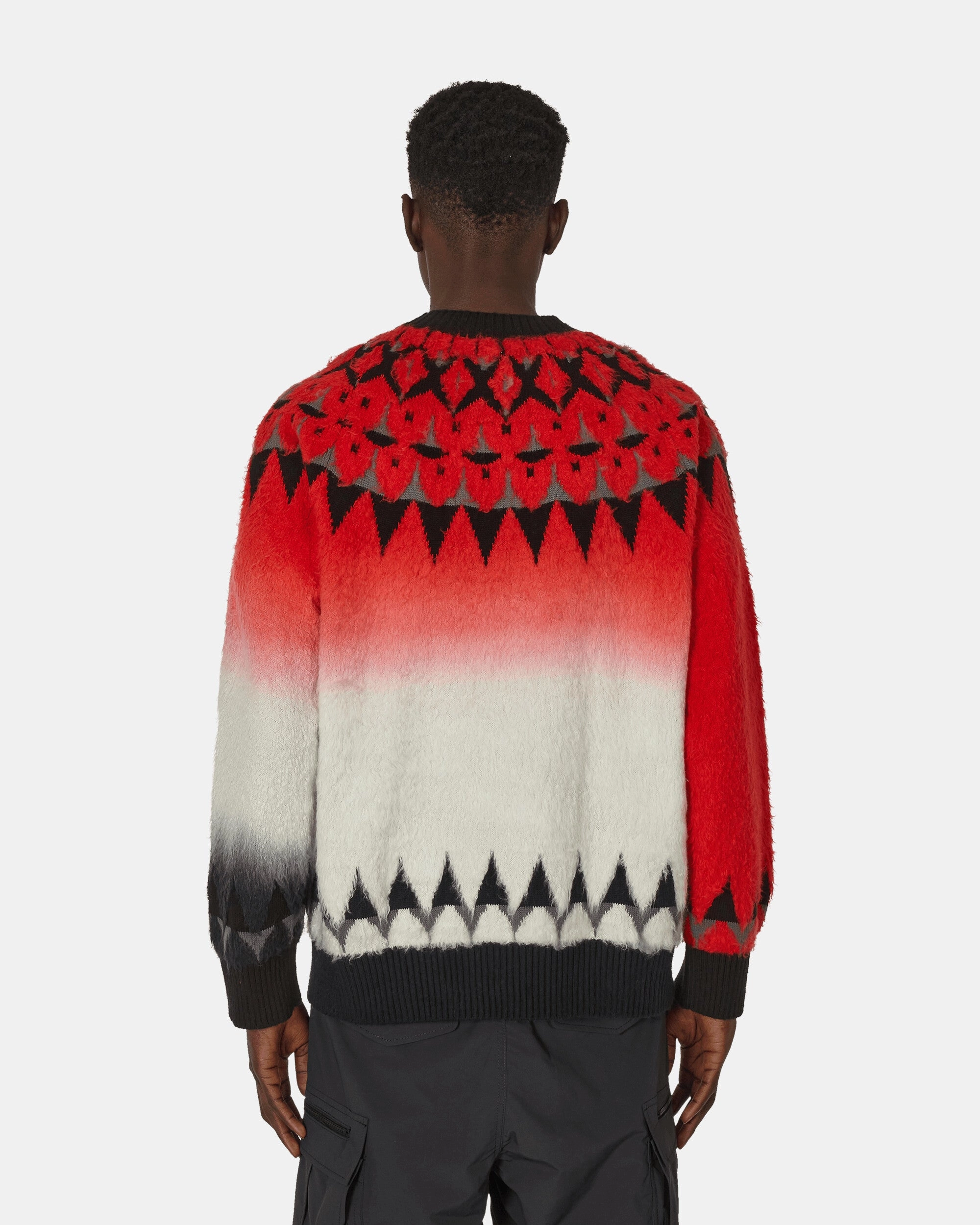 Jacquard Knit Sweater Red