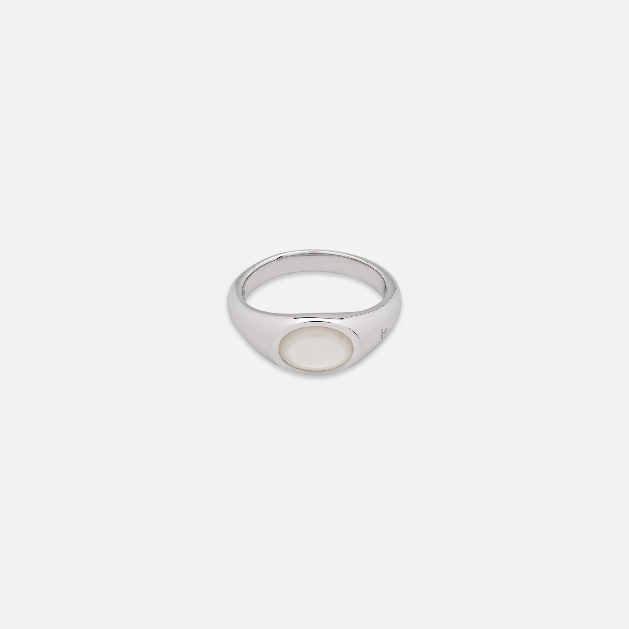Joe Ring White Mother of Pearl Silver