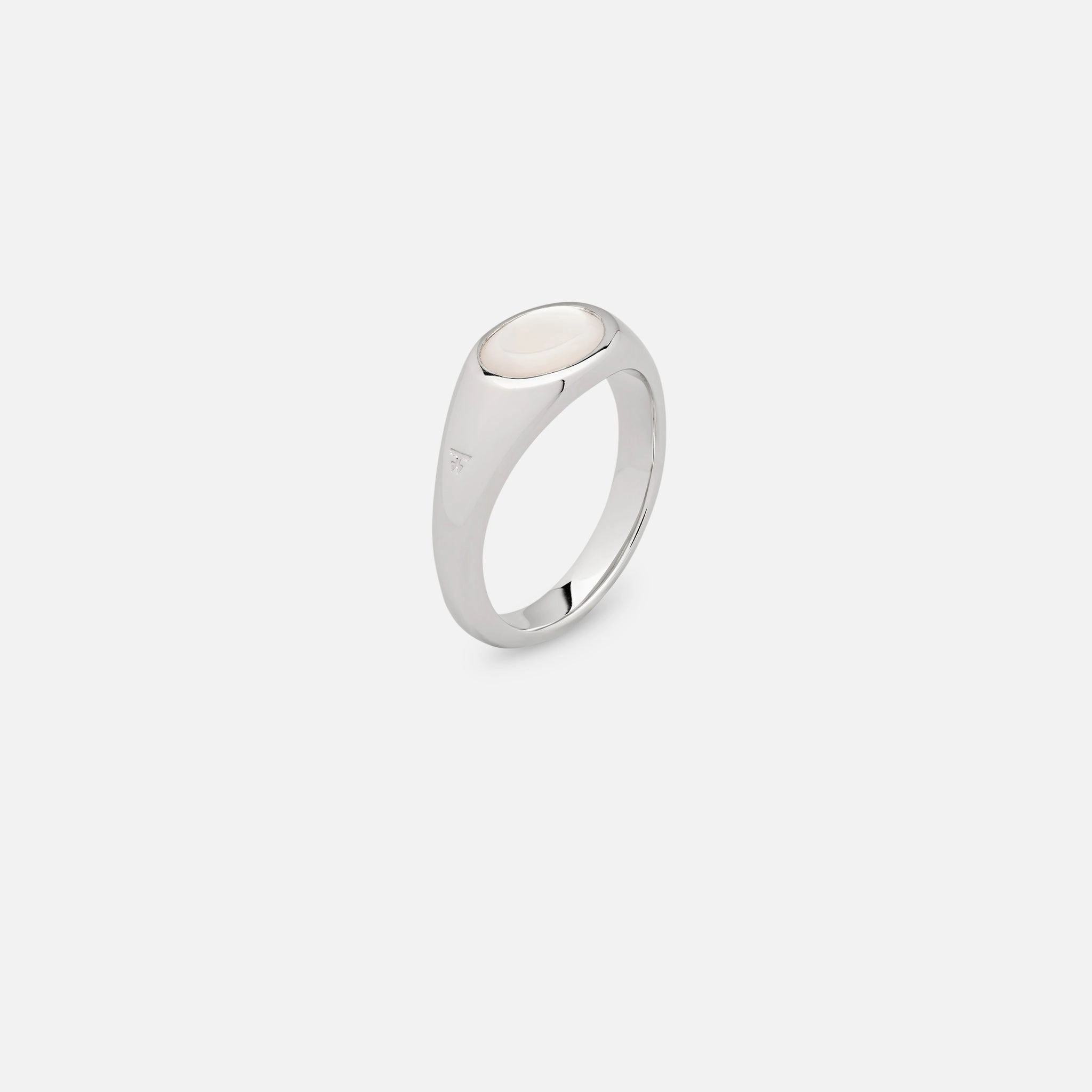 Joe Ring White Mother of Pearl Silver