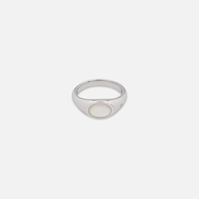 Joe Ring White Mother of Pearl Silver