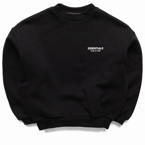 Kids Fear Of God Essentials Fleece Crewneck - Black