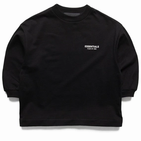 Kids Fear Of God Essentials Jersey L/S Tee - Black