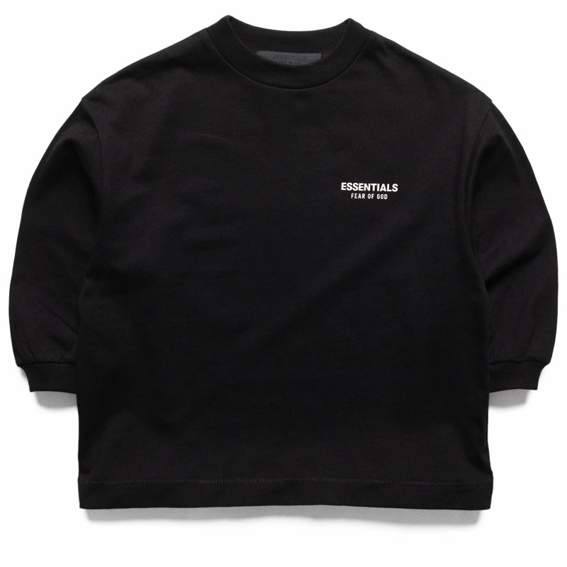 Kids Fear Of God Essentials Jersey L/S Tee - Black