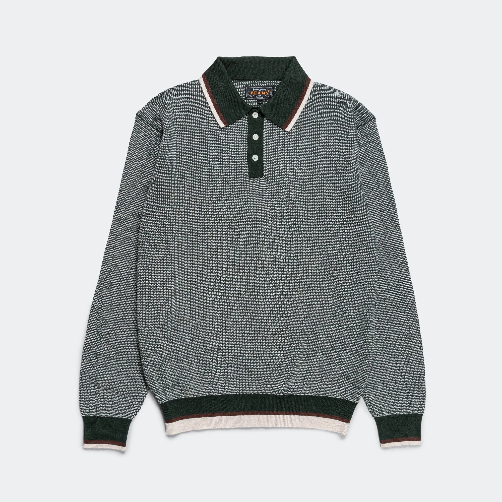 Knit Polo Collar Line - Green