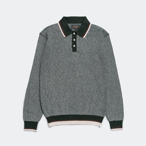 Knit Polo Collar Line - Green
