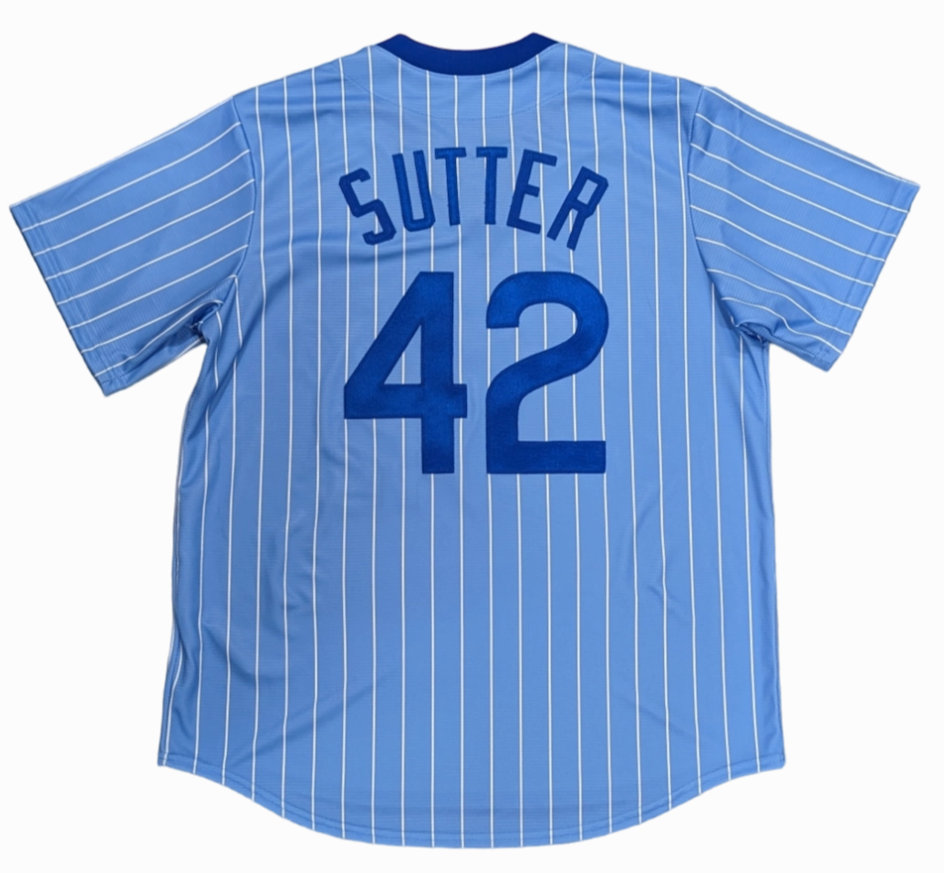 Men's Bruce Sutter Chicago Cubs Cooperstown Powder Blue 1981 NIKE Replica Jersey