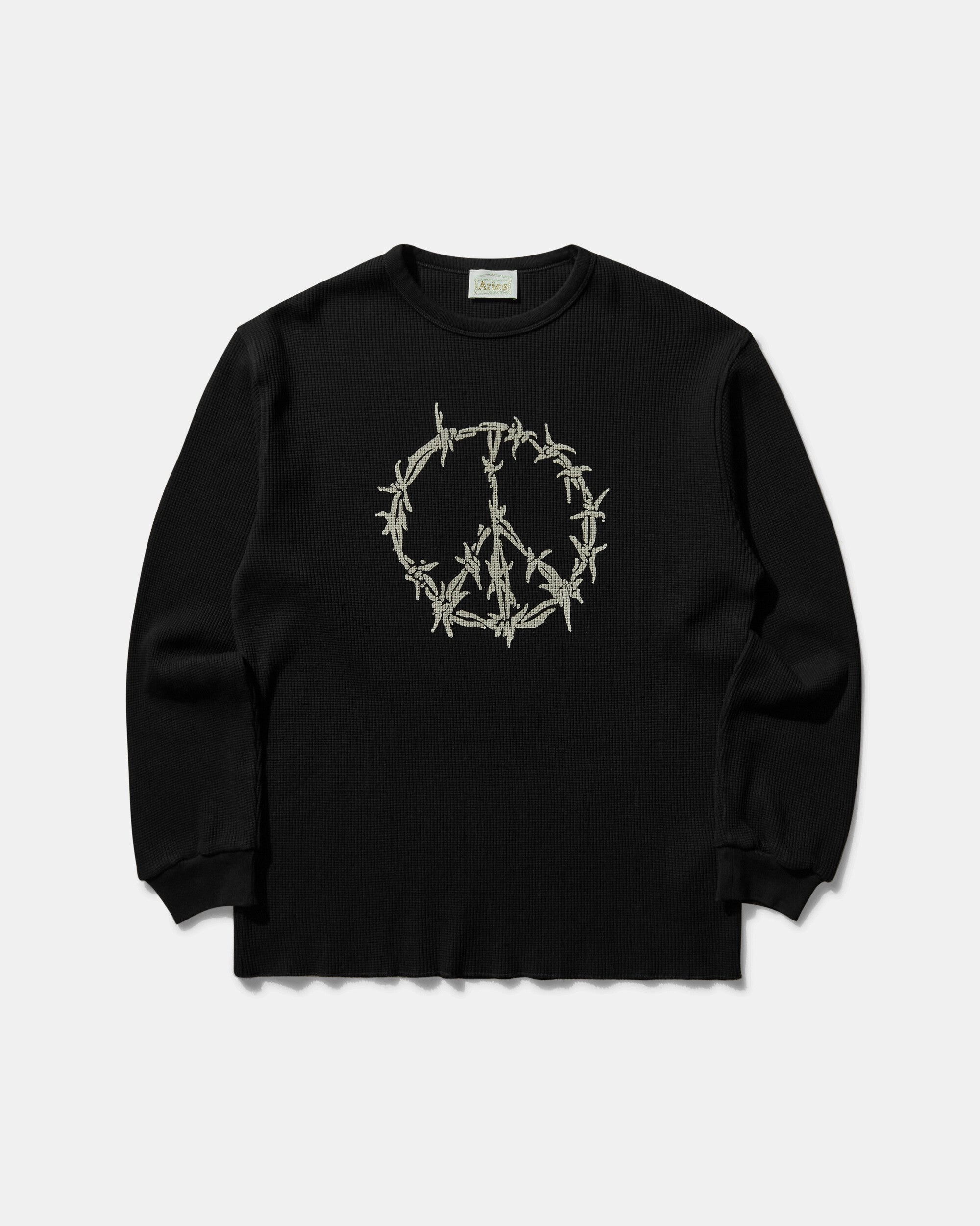 Men's Peace Press Gothic Waffle Longsleeve T-Shirt Black