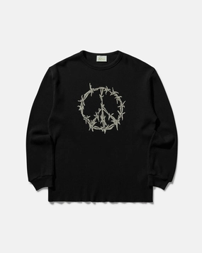 Men's Peace Press Gothic Waffle Longsleeve T-Shirt Black