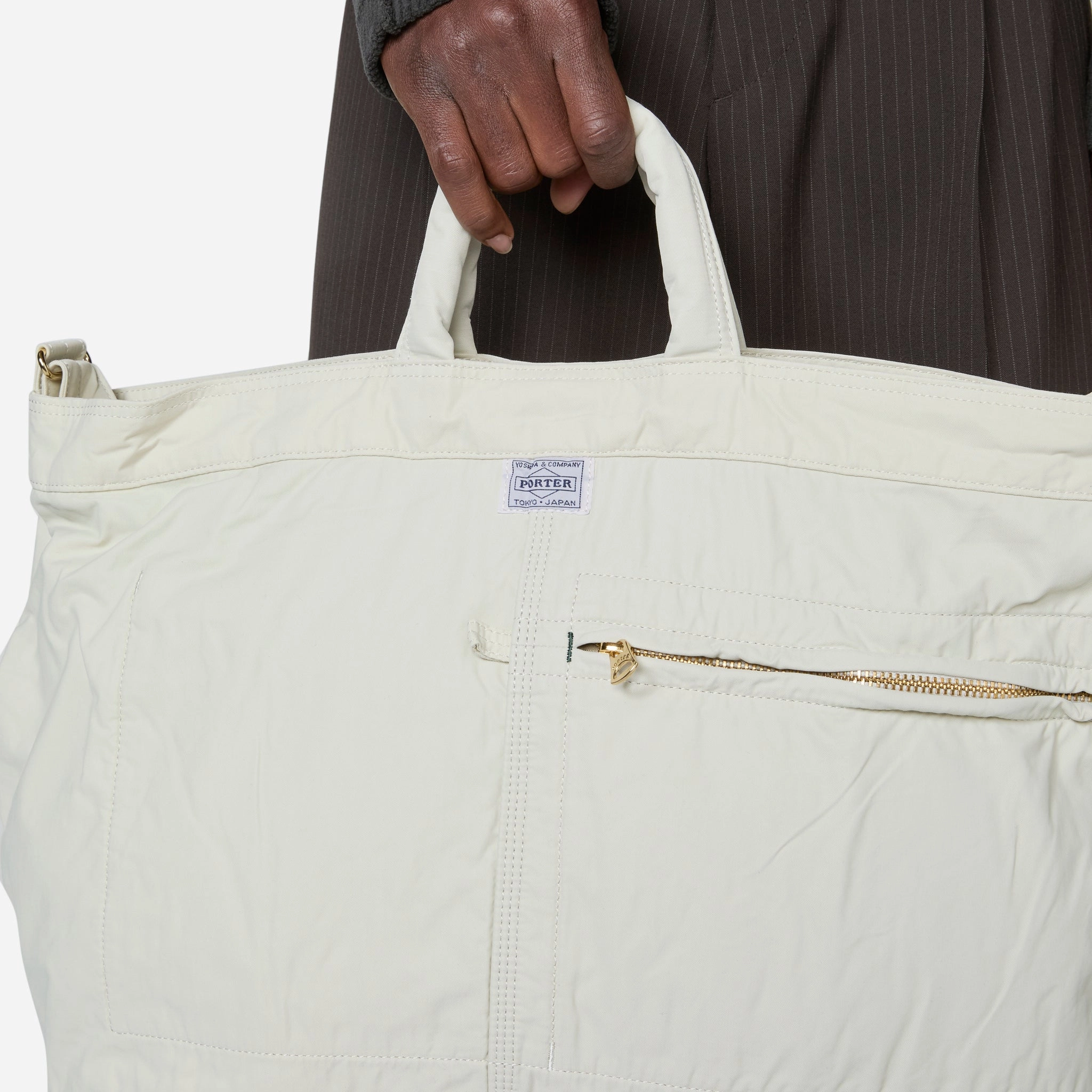 Mile 2-Way Tote Bag White (L)