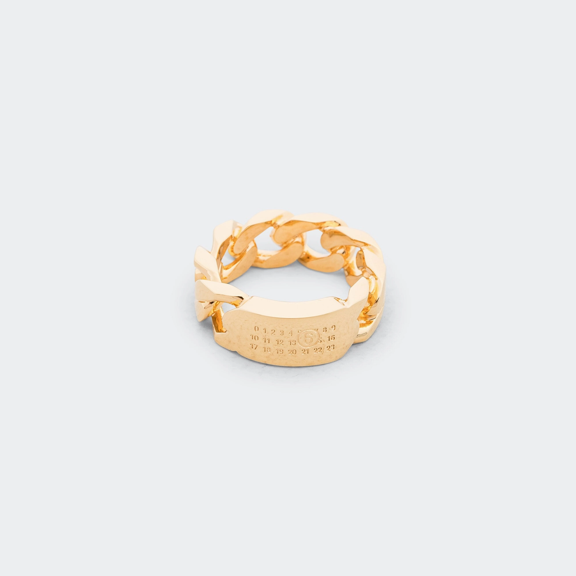 Minimal Logo Curb Ring - Yellow Gold Brass
