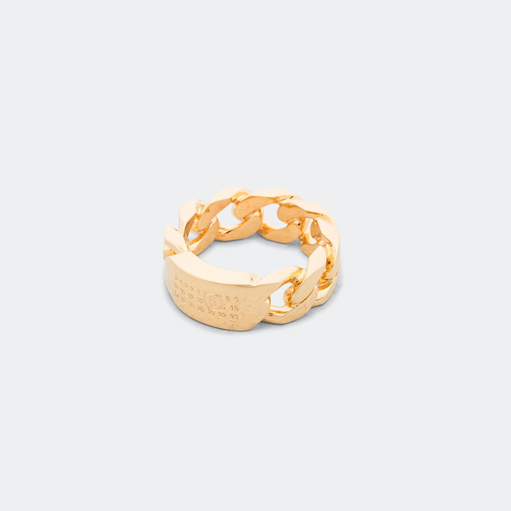 Minimal Logo Curb Ring - Yellow Gold Brass