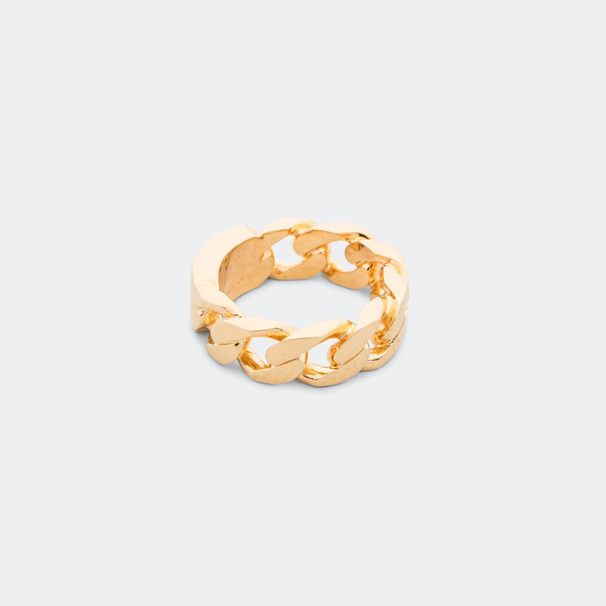 Minimal Logo Curb Ring - Yellow Gold Brass