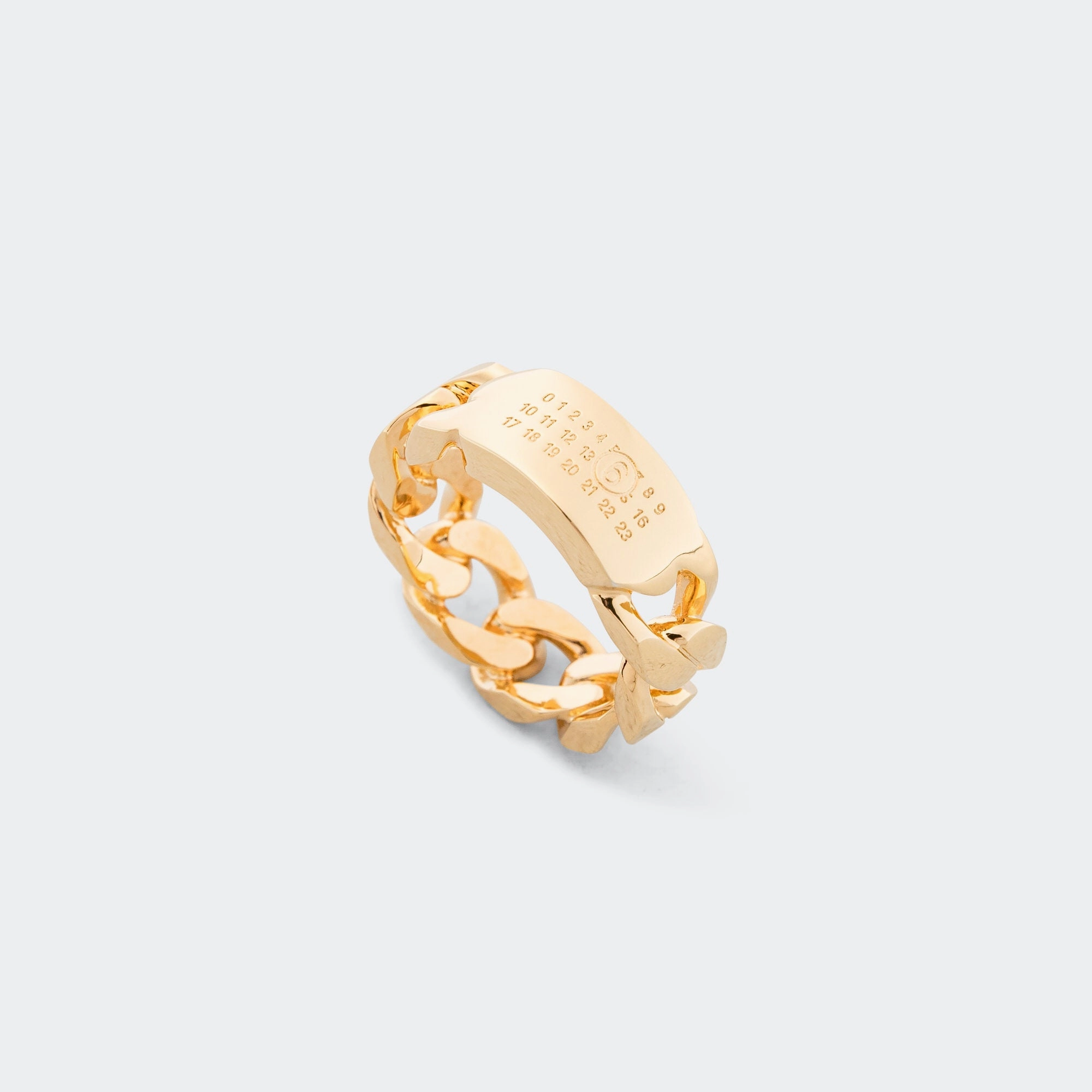 Minimal Logo Curb Ring - Yellow Gold Brass