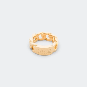 Minimal Logo Curb Ring - Yellow Gold Brass