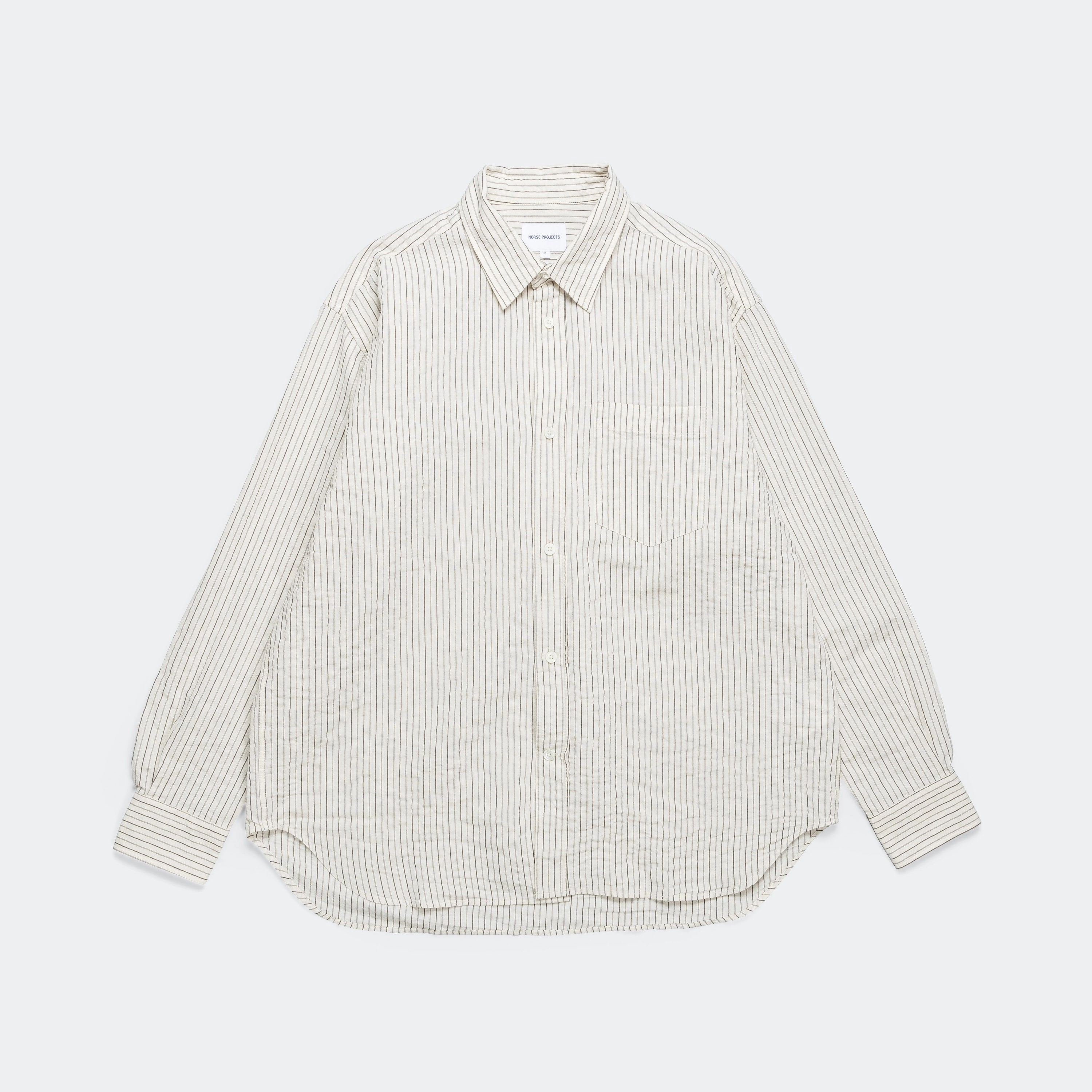 Mo Oversized Striped Shirt - Chestnut