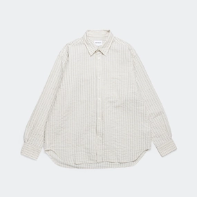 Mo Oversized Striped Shirt - Chestnut