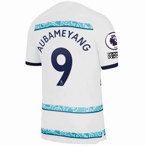 Nike Chelsea Aubameyang Away Jersey w/ EPL   Club World Cup Patches 22/23 (White/College Navy)