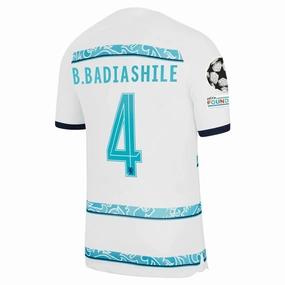 Nike Chelsea Benoît Badiashile Away Jersey w/ Champions League   Club World Cup Patches 22/23 (White/College Navy)