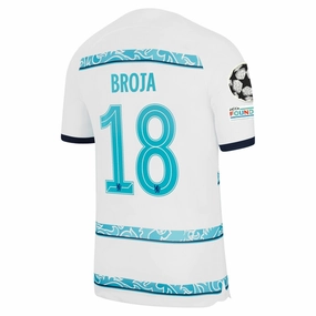 Nike Chelsea Broja Away Jersey w/ Champions League   Club World Cup Patches 22/23 (White/College Navy)