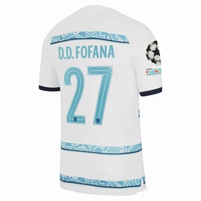 Nike Chelsea David Datro Fofana Away Jersey w/ Champions League   Club World Cup Patches 22/23 (White/College Navy)
