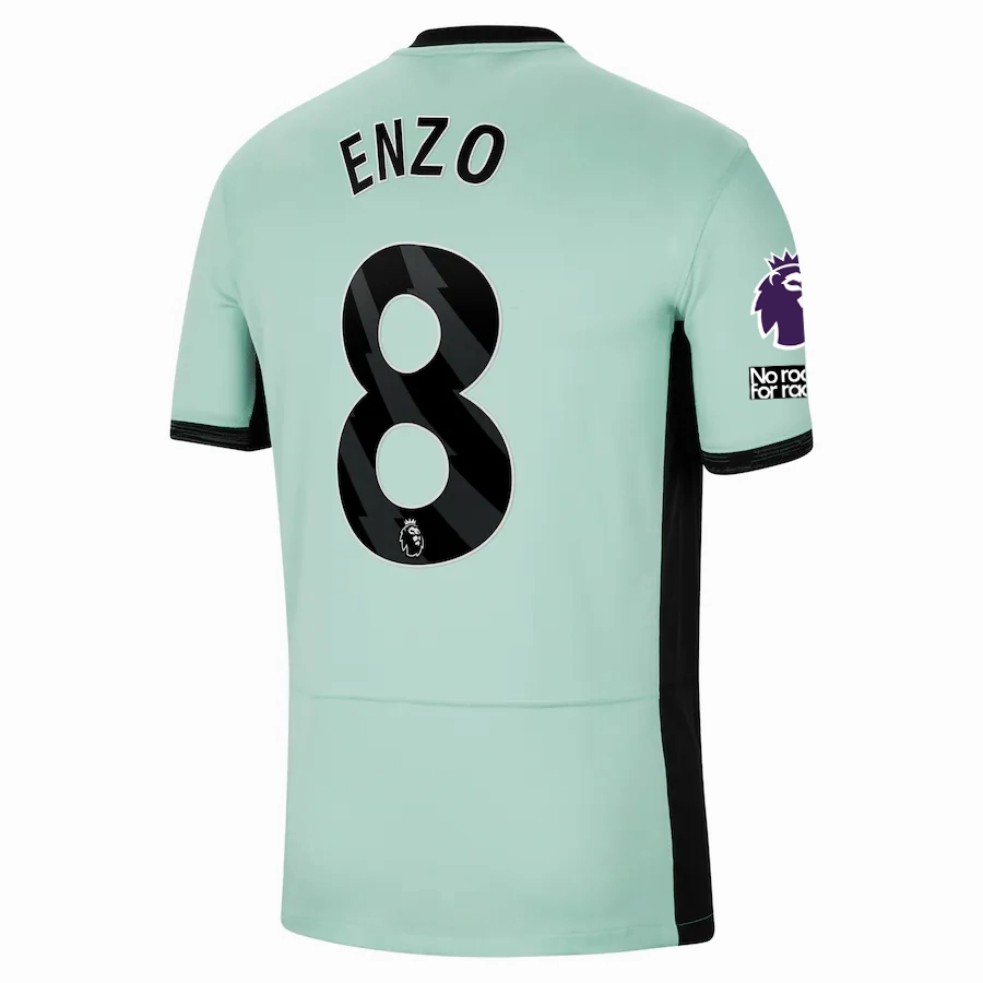 Nike Chelsea Enzo Fernandez Third Jersey w/ EPL   No Room For Racism Patches 23/24 (Mint Foam/Black)
