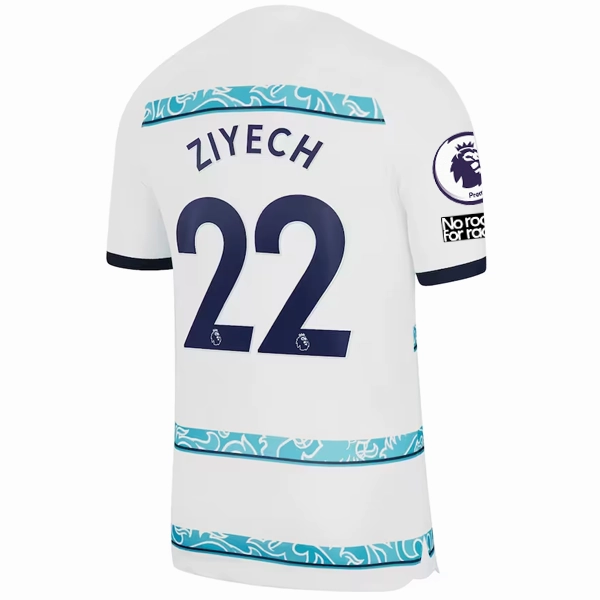 Nike Chelsea Hakim Ziyech Away Jersey w/ EPL   Club World Cup Patches 22/23 (White/College Navy)