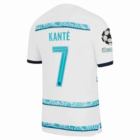 Nike Chelsea Kante Away Jersey w/ Champions League   Club World Cup Patches 22/23 (White/College Navy)