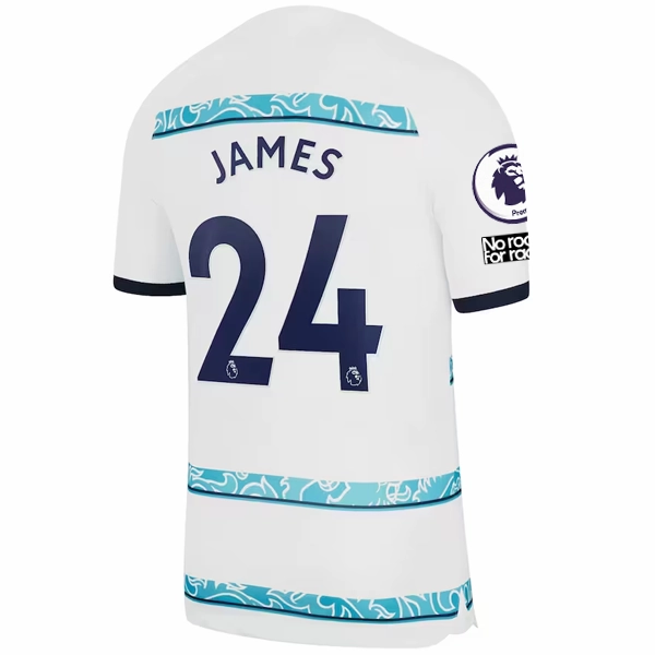 Nike Chelsea Reece James Away Jersey w/ EPL   Club World Cup Patches 22/23 (White/College Navy)
