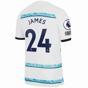 Nike Chelsea Reece James Away Jersey w/ EPL   Club World Cup Patches 22/23 (White/College Navy)