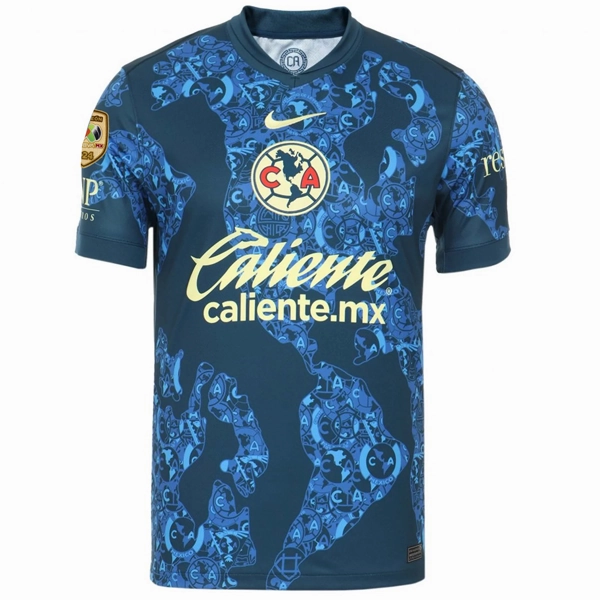 Nike Club America Fidalgo Away Jersey w/ Liga MX C24 Patch 24/25 (Valerian Blue/Lemon Chiffon)