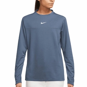 Nike Dri-FIT UV Advantage Crew Golf Mock Diffused Blue/White - FW23 Women