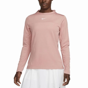 Nike Dri-FIT UV Advantage Crew Golf Mock Red Stardust/White - FW23 Women
