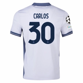 Nike Inter Milan Carlos Augusto Away Jersey w/ Champions League   Scudetto Patch 24/25 (Summit White/Iris Whisper)