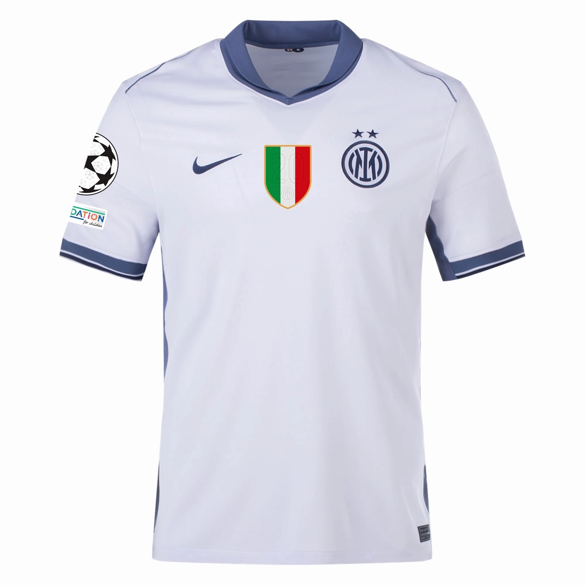 Nike Inter Milan Lautaro Martínez Away Jersey w/ Champions League   Scudetto Patch 24/25 (Summit White/Iris Whisper)