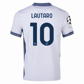 Nike Inter Milan Lautaro Martínez Away Jersey w/ Champions League   Scudetto Patch 24/25 (Summit White/Iris Whisper)