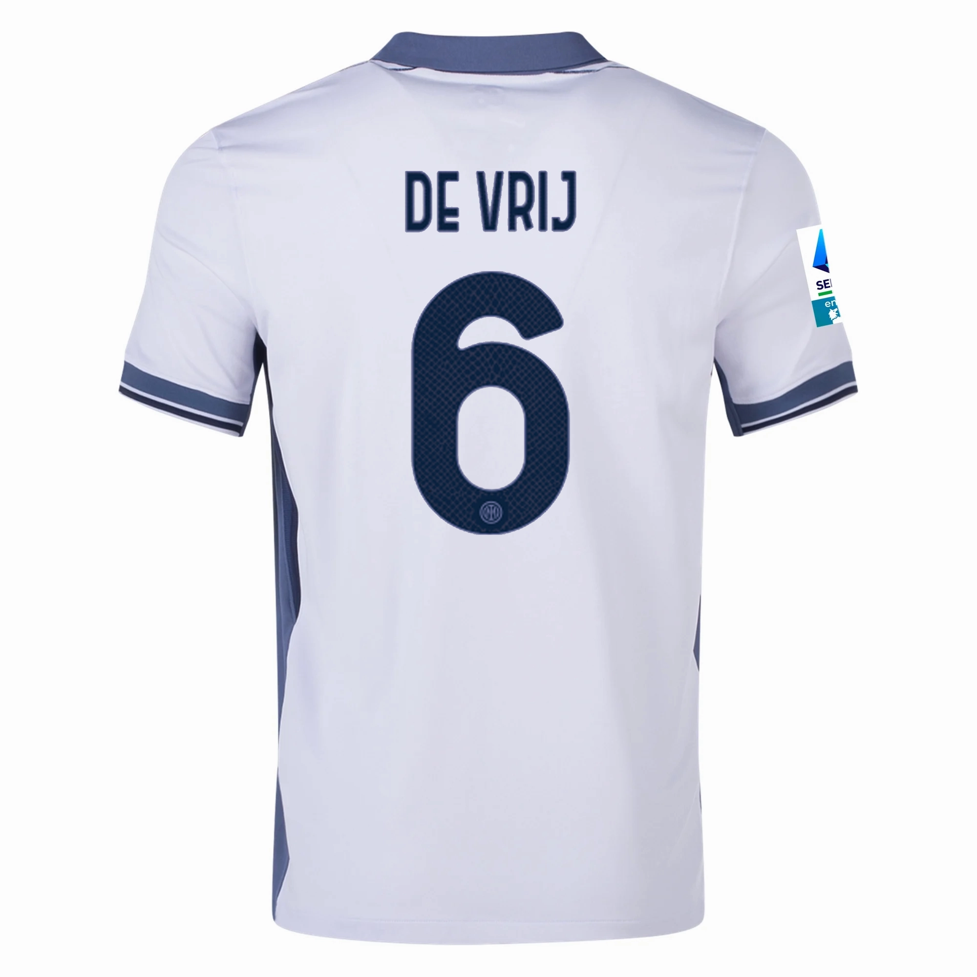 Nike Inter Milan Stefan de Vrij Away Jersey w/ Serie A   Scudetto Patch 24/25 (Summit White/Iris Whisper)