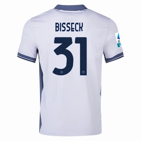 Nike Inter Milan Yann Aurel Bisseck Away Jersey w/ Serie A   Scudetto Patch 24/25 (Summit White/Iris Whisper)