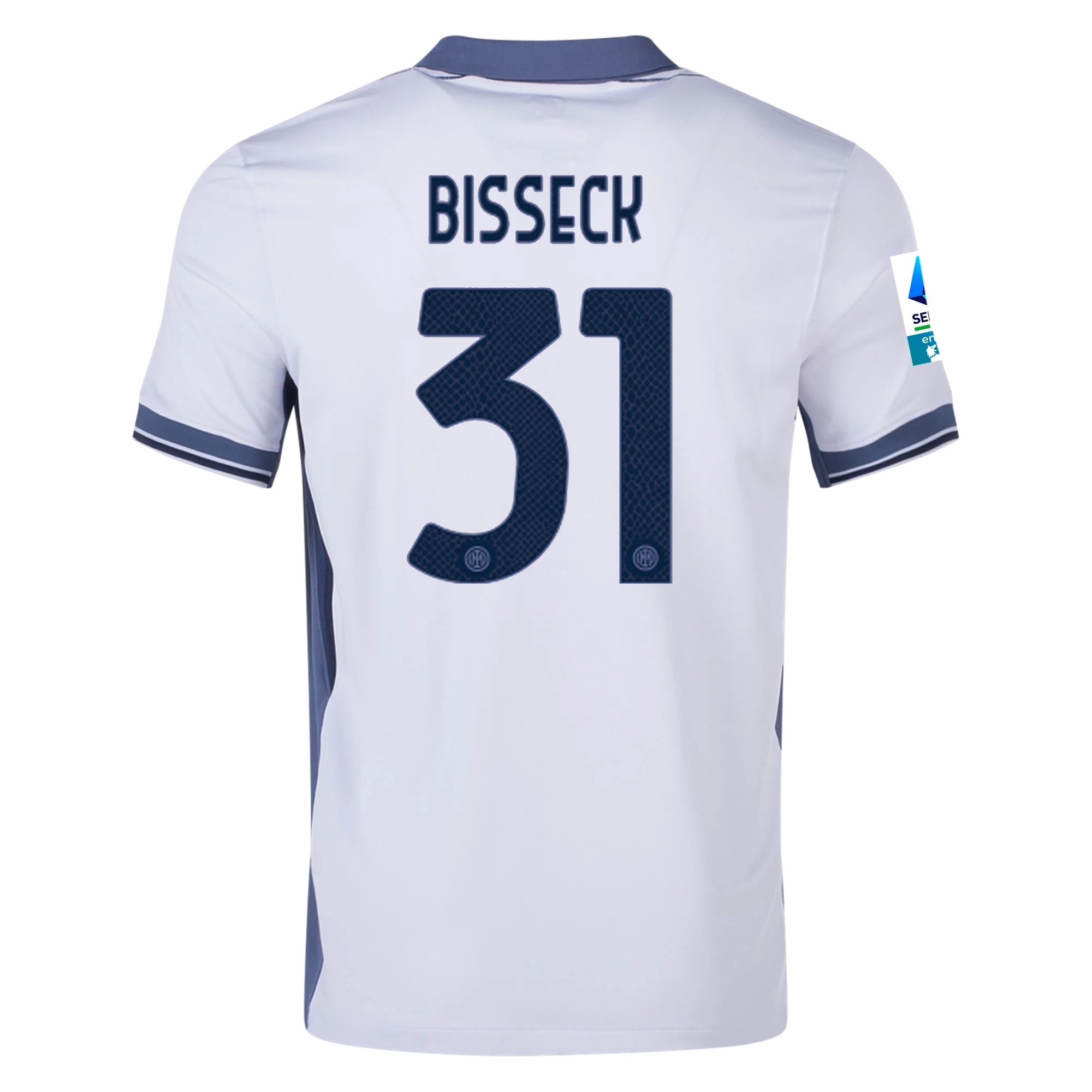 Nike Inter Milan Yann Aurel Bisseck Away Jersey w/ Serie A   Scudetto Patch 24/25 (Summit White/Iris Whisper)
