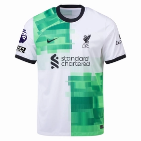 Nike Liverpool Away Jersey w/ EPL   No Room For Racism Patches 23/24 (White/Green Spark)