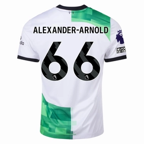 Nike Liverpool Away Trent Alexander-Arnold Jersey w/ EPL   No Room For Racism Patches 23/24 (White/Green Spark)