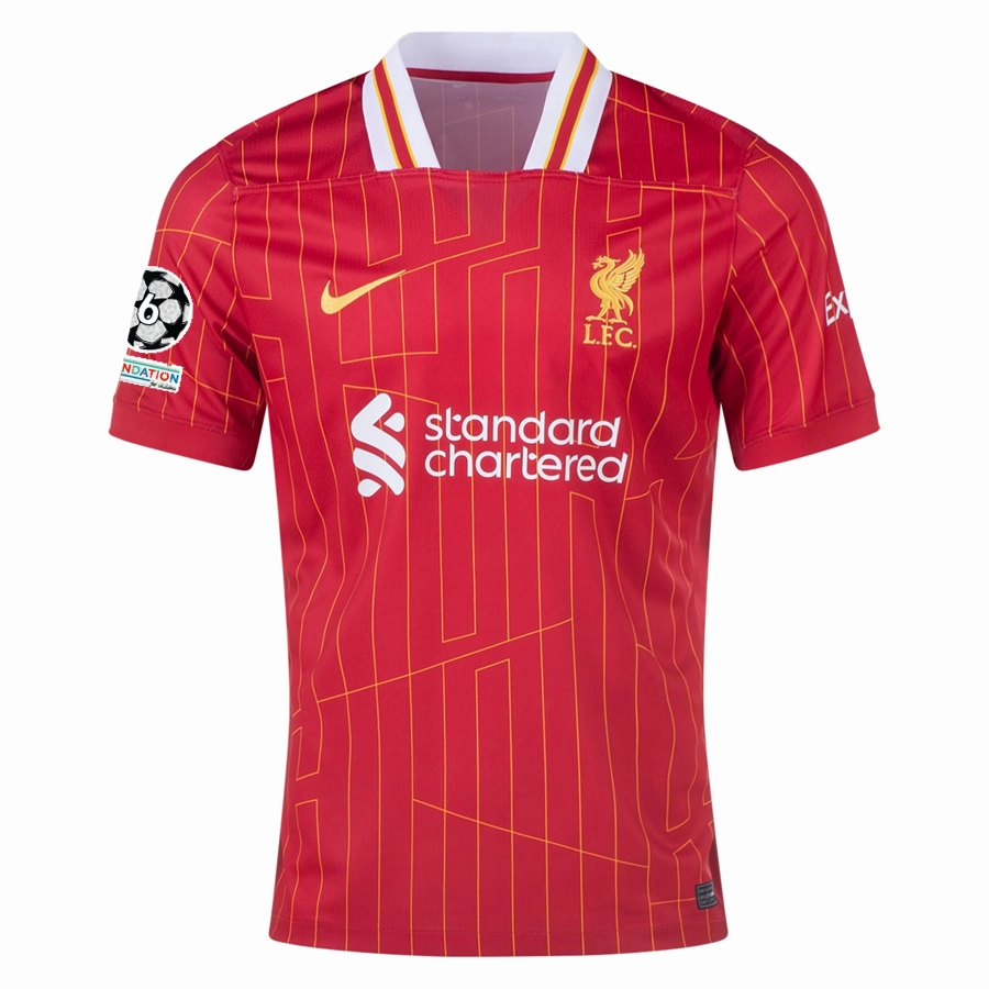 Nike Liverpool Conor Bradley Home Jersey w/ Champions League Patches 24/25 (Gym Red/Chrome Yellow)