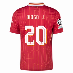 Nike Liverpool Diogo Jota Home Jersey w/ Champions League Patches 24/25 (Gym Red/Chrome Yellow)