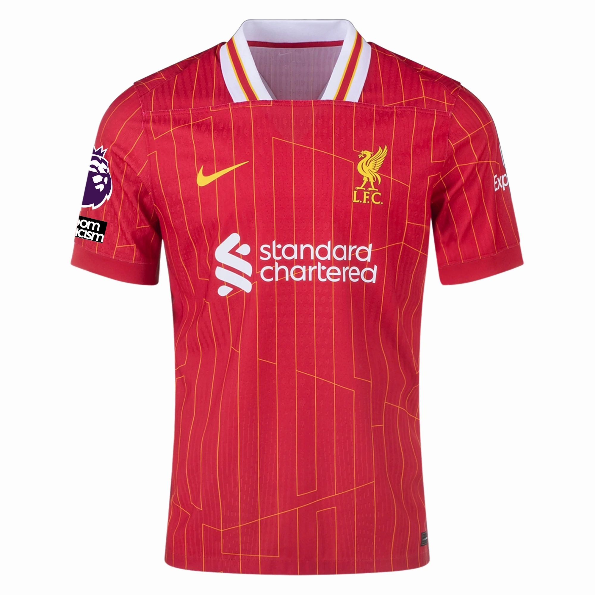 Nike Liverpool Match Authentic Trent Alexander-Arnold Home Jersey w/ EPL   No Room For Racism Patches 24/25 (Gym Red/Chrome Yellow) (Copy)