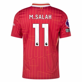 Nike Liverpool Mohamed Salah Home Jersey w/ EPL   No Room For Racism Patches 24/25 (Gym Red/Chrome Yellow)