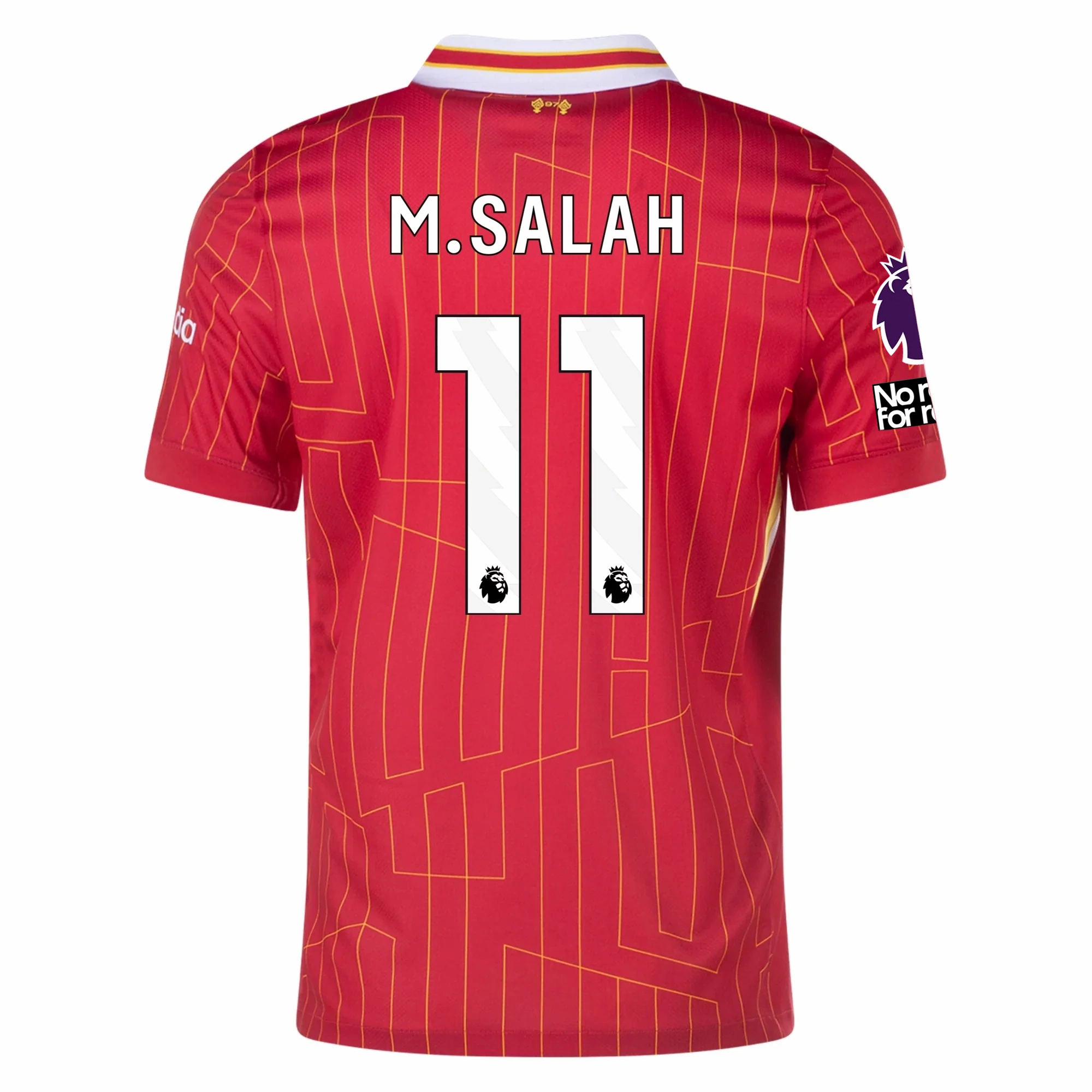 Nike Liverpool Mohamed Salah Home Jersey w/ EPL   No Room For Racism Patches 24/25 (Gym Red/Chrome Yellow)